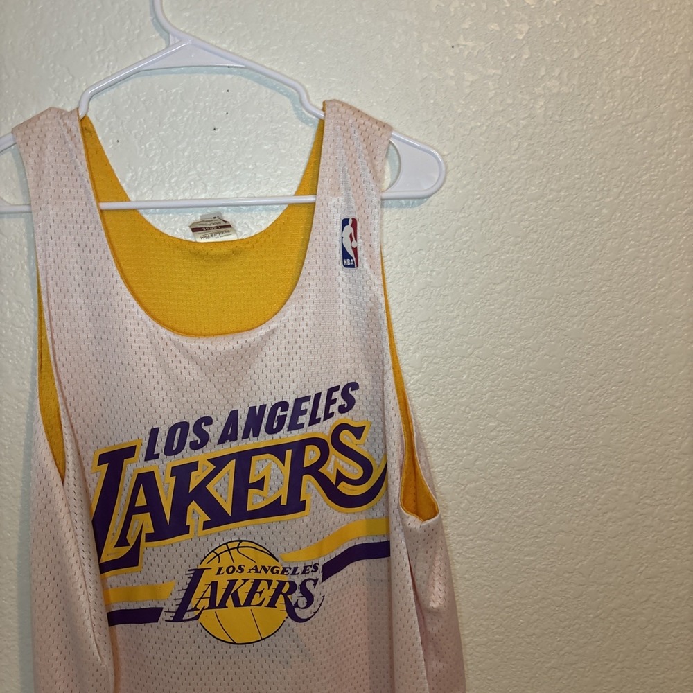 Los Angeles Lakers‎ Jersey Mitchell & Ness Reversible NBA Basketball Jersey L - Picture 9 of 16